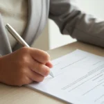 woman signing business contract