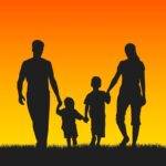 silhouette of family
