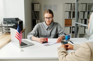 Woman Getting Visa Denial At Office