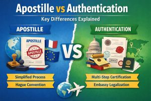 Apostille and authentication document legalization comparison
