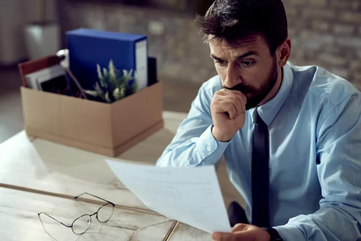 Employee reviewing delayed background check results